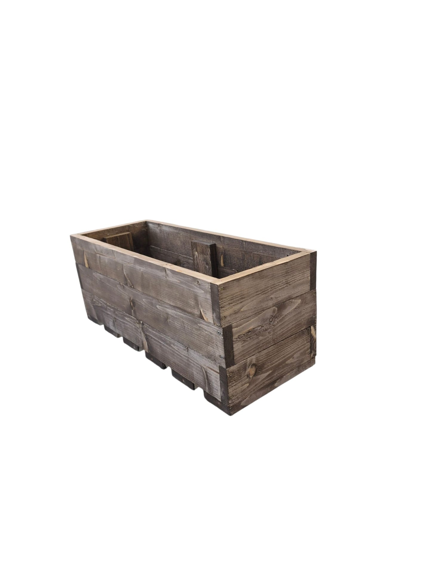 Dlhý drevený kvetináč